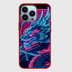 Чехол для iPhone 13 Pro Свирепый японский дракон - ирезуми, цвет: 3D-красный