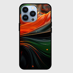 Чехол для iPhone 13 Pro Оранжевая и зеленый абстракция, цвет: 3D-черный