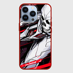 Чехол для iPhone 13 Pro Череп и стальные кости, цвет: 3D-красный