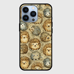 Чехол для iPhone 13 Pro Паттерн лесной ежик, цвет: 3D-черный