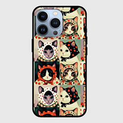 Чехол для iPhone 13 Pro Кот Алёнка - поп арт, цвет: 3D-черный