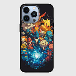 Чехол для iPhone 13 Pro Все покемоны в сборе, цвет: 3D-черный