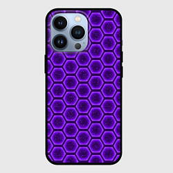 Чехол для iPhone 13 Pro Энергетический щит - фиолетовый, цвет: 3D-черный