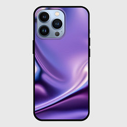 Чехол для iPhone 13 Pro Голография - изгибающийся металлический фиолетовый, цвет: 3D-черный
