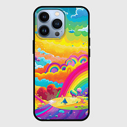 Чехол для iPhone 13 Pro Мир радуги и ярких красок, цвет: 3D-черный