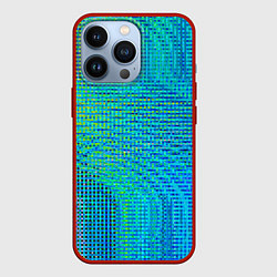 Чехол для iPhone 13 Pro Синусоидные волны из квадратиков, цвет: 3D-красный