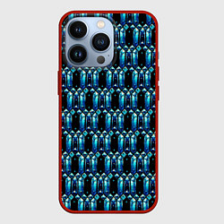 Чехол для iPhone 13 Pro Чёрный кристаллический доспех, цвет: 3D-красный
