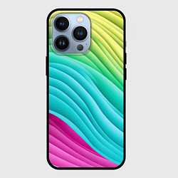 Чехол для iPhone 13 Pro Волнистая абстракция градиент, цвет: 3D-черный