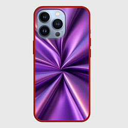 Чехол для iPhone 13 Pro Металлический фиолетовый атлас ткань, цвет: 3D-красный