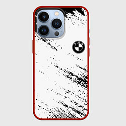 Чехол для iPhone 13 Pro BMW краски текстура брызги, цвет: 3D-красный