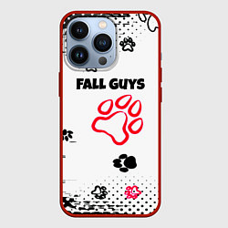 Чехол для iPhone 13 Pro Fall Guys kids game pattern, цвет: 3D-красный