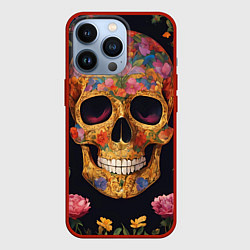 Чехол для iPhone 13 Pro Bright colors and skull, цвет: 3D-красный