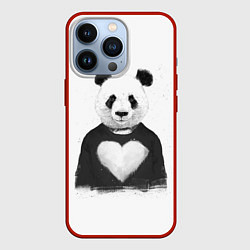 Чехол для iPhone 13 Pro Love panda, цвет: 3D-красный