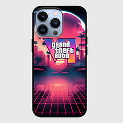 Чехол для iPhone 13 Pro GTA 6 logo retro night, цвет: 3D-черный