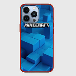 Чехол для iPhone 13 Pro Minecraft синие плиты, цвет: 3D-красный