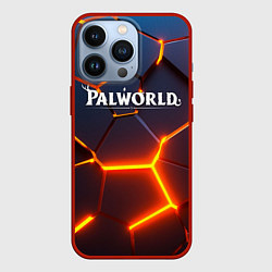 Чехол для iPhone 13 Pro Palworld logo разлом плит, цвет: 3D-красный