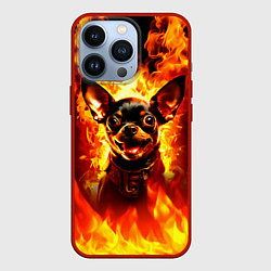 Чехол для iPhone 13 Pro Адский Пёс, цвет: 3D-красный