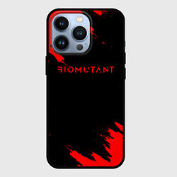 Чехол для iPhone 13 Pro Биомутант краски красные, цвет: 3D-черный