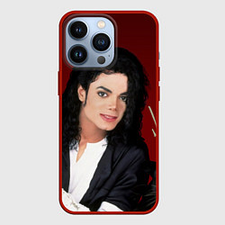 Чехол для iPhone 13 Pro Michael Jackson с пантерой и автографом, цвет: 3D-красный