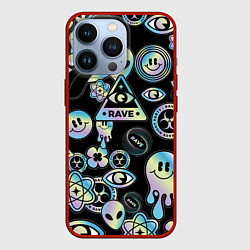 Чехол для iPhone 13 Pro Rave gradient, цвет: 3D-красный