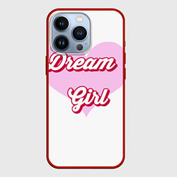 Чехол для iPhone 13 Pro Девушка-мечта и розовое сердце, цвет: 3D-красный