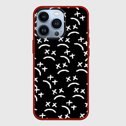 Чехол для iPhone 13 Pro Marshmello pattern music dj, цвет: 3D-красный