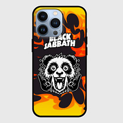 Чехол для iPhone 13 Pro Black Sabbath рок панда и огонь, цвет: 3D-черный