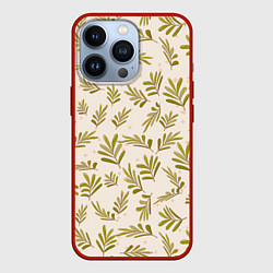 Чехол для iPhone 13 Pro Веточки и звезды, цвет: 3D-красный