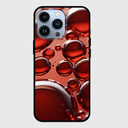 Чехол для iPhone 13 Pro Крупные красные капли, цвет: 3D-черный