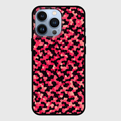 Чехол для iPhone 13 Pro Мозаика красно-бордовый, цвет: 3D-черный