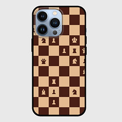 Чехол iPhone 13 Pro Коричневая шахматная доска