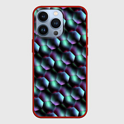 Чехол для iPhone 13 Pro Красно-черно-зеленые кубики, цвет: 3D-красный