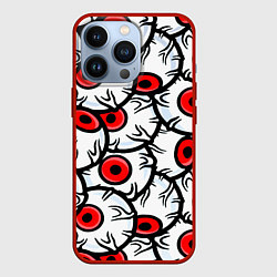 Чехол для iPhone 13 Pro Глаза монстра аниме стиль, цвет: 3D-красный
