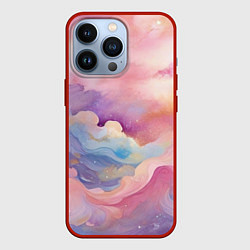 Чехол для iPhone 13 Pro Нежные сказочные облака, цвет: 3D-красный