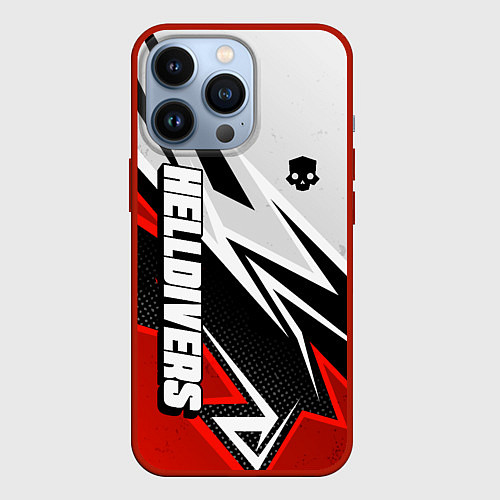 Чехол iPhone 13 Pro Helldivers 2: White x Red / 3D-Красный – фото 1