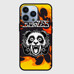 Чехол для iPhone 13 Pro Eagles рок панда и огонь, цвет: 3D-черный