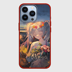 Чехол для iPhone 13 Pro Sousou no Frieren Фрирен smile, цвет: 3D-красный