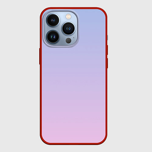 Чехол iPhone 13 Pro Градиент лавандовый / 3D-Красный – фото 1