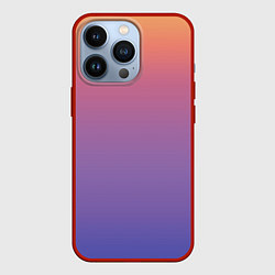 Чехол для iPhone 13 Pro Градиент закатное небо желтый фиолетовый, цвет: 3D-красный