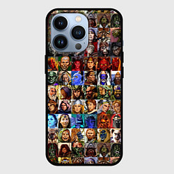 Чехол для iPhone 13 Pro Портреты всех героев, цвет: 3D-черный