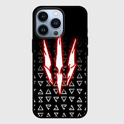 Чехол для iPhone 13 Pro The witcher - red logo, цвет: 3D-черный