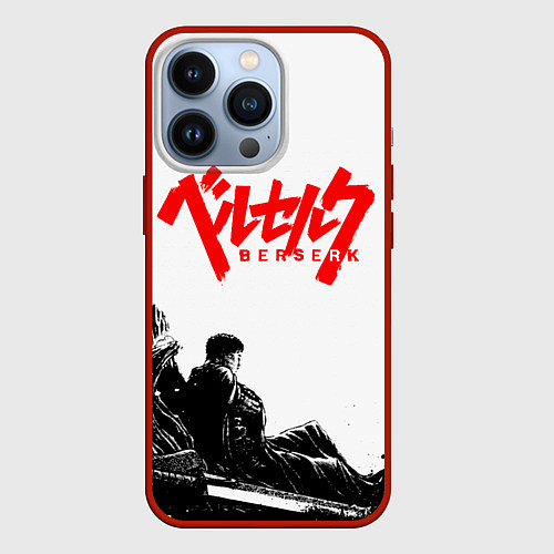 Чехол iPhone 13 Pro Аниме Берсерк - Гатс лежит / 3D-Красный – фото 1