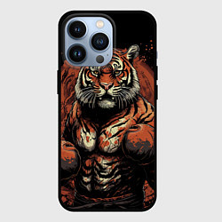 Чехол для iPhone 13 Pro Муай-Тай боевой тигр в перчатках, цвет: 3D-черный