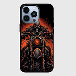 Чехол для iPhone 13 Pro Скелет из ада едет на старом мотоцикле, цвет: 3D-черный
