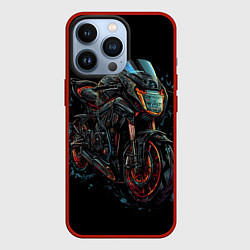 Чехол для iPhone 13 Pro Мотоцикл будущего в стиле киберпанк, цвет: 3D-красный