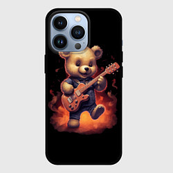 Чехол для iPhone 13 Pro Плюшевый медведь играет на гитаре, цвет: 3D-черный