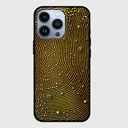 Чехол для iPhone 13 Pro Золотые камушки, цвет: 3D-черный