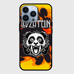 Чехол для iPhone 13 Pro Led Zeppelin рок панда и огонь, цвет: 3D-черный