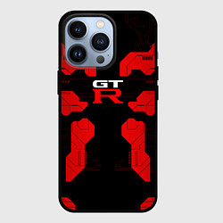 Чехол для iPhone 13 Pro Nissan GTR - Cyber red, цвет: 3D-черный