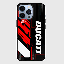 Чехол для iPhone 13 Pro Ducati - красный технологический, цвет: 3D-черный